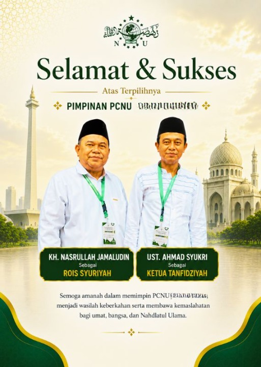 PCNU  Pengurus Cabang Kabupaten Rote Ndao Rois Syuriyah KH Nasrullah Jamaludin dan Ketua Tanfidziyah Ust Ahmad Syukri